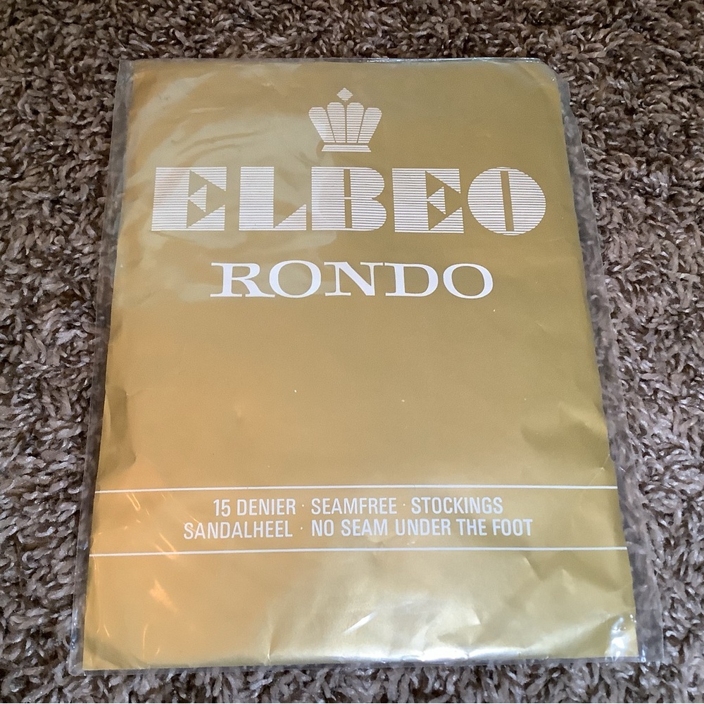 Elbeo Rondo 15 denier seam free stockings, color poudre, size: M